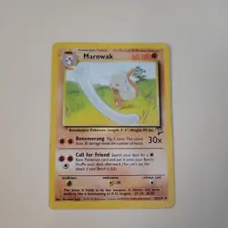 Pokemon TCG Marowak Base Set 2 Card 52/130 Unlimited Uncommon MP - Image 1
