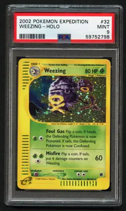 Weezing Holo Pokemon Card e-Expedition 32/165 ARK BGS PSA 9 - Image 1