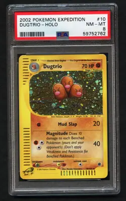 Dugtrio Holo Pokemon Card e-Expedition 10/165 ARK BGS PSA 8 - Image 1