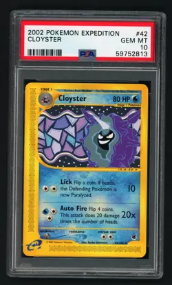 Cloyster Rare Pokemon Card e-Expedition 42/165 ARK BGS PSA 10 GEM MINT - Image 1