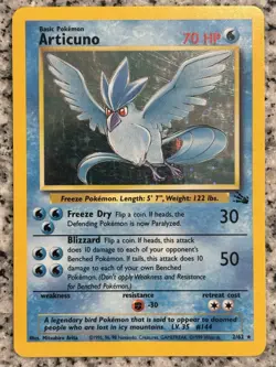 Pokemon Fossil Articuno 2/62 Holo Rare Card Unlimited LP 1999 WOTC - Image 1