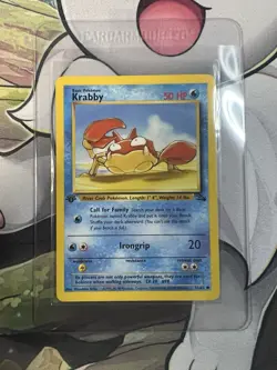 Krabby 51/62 Fossil Set 1st Edition Vintage 1999 Pokemon Card - Image 1
