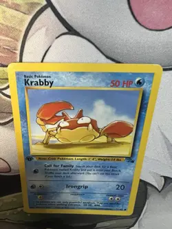 Krabby 51/62 Fossil Set 1st Edition Vintage 1999 Pokemon Card - Image 5