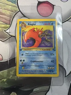 Kingler 38/62 Fossil Set 1st Edition Vintage 1999 Pokemon Card - Image 1