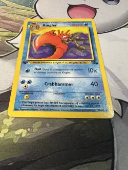 Kingler 38/62 Fossil Set 1st Edition Vintage 1999 Pokemon Card - Image 4
