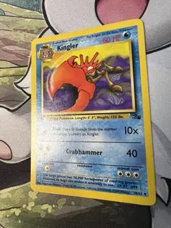 Kingler 38/62 Fossil Set 1st Edition Vintage 1999 Pokemon Card - Image 5
