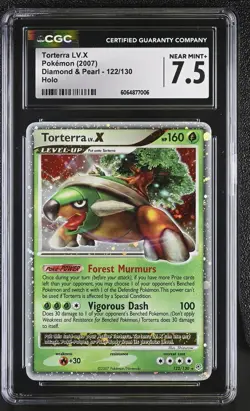 CGC 7.5 Torterra LV.X 2007 Diamond & Pearl 122/130 Holo Pokemon Card - Image 1