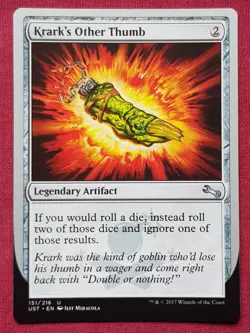 Magic The Gathering UNSTABLE KRARK'S OTHER THUMB artifact card MTG - Image 1
