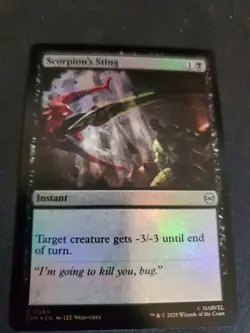 NM Foil Scorpion's Sting, MTG, Marvel's Spider-Man, Magic the Gathering, 65 - Image 1