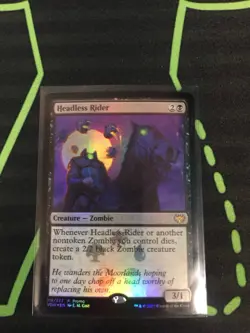 MTG Magic The Gathering Headless Rider Foil Promo Black Zombie Commander - Image 1