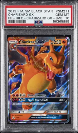 2019 POKEMON SM BLACK STAR PROMO #SM211 CHARIZARD GX PSA 10 - Image 1
