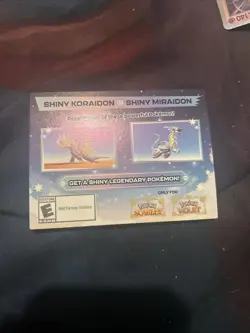 POKEMON SCARLET / VIOLET - SHINY MIRAIDON OR SHINY KORAIDON SERIAL CODE IN HAND - Image 1