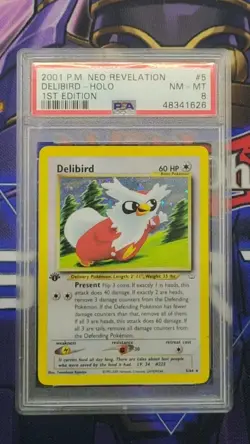 2001 Pokemon Neo Revelation Delibird 1st Edition Holo #5 Psa 8 Mint - Image 1