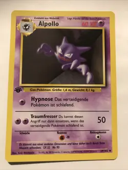 Pokemon TCG Haunter Alpollo Base Set 29/102 Regular Uncommon German 1st Edition - Image 1