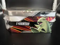 Pokemon TCG V Strikers Tin TYRANITAR V Full Plastic Seal NEW - Image 2
