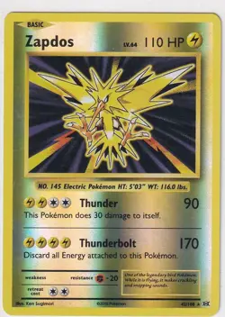 POKEMON EVOLUTIONS - ZAPDOS - REVERSE HOLO - 42/108 NM - Image 1