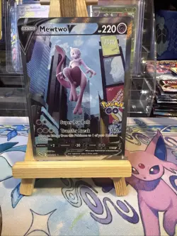 Pokemon Go Mewtwo v Full Art Holo Ultra Rare Card 072/078 Pokemon TCG - Image 1