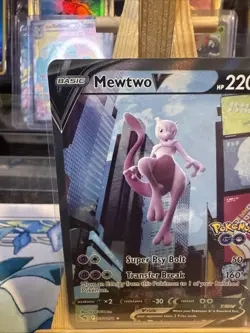 Pokemon Go Mewtwo v Full Art Holo Ultra Rare Card 072/078 Pokemon TCG - Image 2