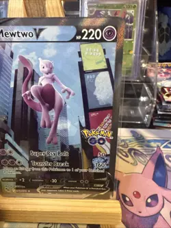 Pokemon Go Mewtwo v Full Art Holo Ultra Rare Card 072/078 Pokemon TCG - Image 3