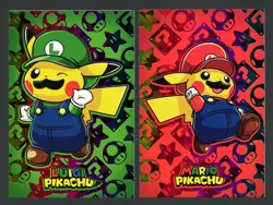 Cracked Ice* RAINBOW HOLO *MERRY XMAS CARD DATABASE- MARIO & LUIGI * POKEMON - Image 1