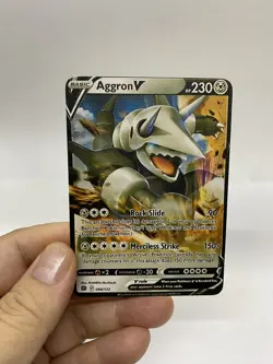 Aggron V Gold Metal Pokemon Card-Collectible Gift Display！Christmas - Image 1
