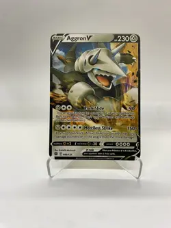 Aggron V Gold Metal Pokemon Card-Collectible Gift Display！Christmas - Image 3