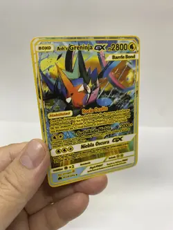 Ash's Greninja GX Gold Metal Pokemon Card-Collectible Gift Display！Christmas - Image 2