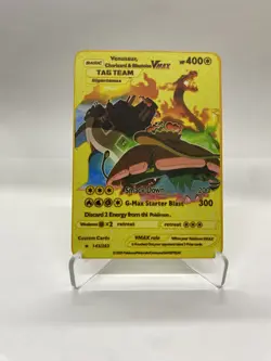 Charizard&Blastoise Vmax Gold Metal Pokemon Card-Collectible Gift Display！ - Image 4