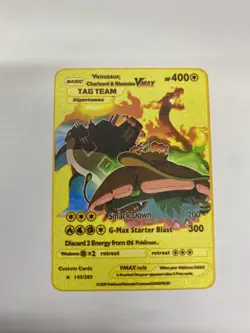 Charizard&Blastoise Vmax Gold Metal Pokemon Card-Collectible Gift Display！ - Image 5