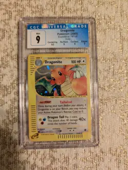CGC 9 (W/Subs!) MINT Dragonite 2002 Expedition 9/165 Holo Pokemon Card - Image 1