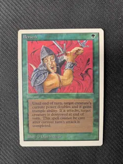 MTG Magic the Gathering UNLIMITED BERSERK NM Front LP Back - Image 1