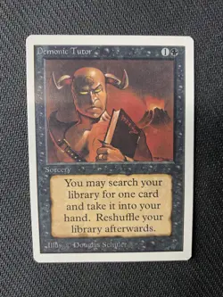 MTG Magic the Gathering UNLIMITED DEMONIC TUTOR NM Front LP-MP Back - Image 1
