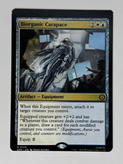 MTG Spider-Man R Biorganic Carapace #0124 - MISCUT - ERROR Card - Image 1