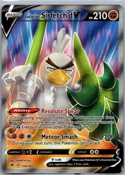 Pokemon Galarian Sirfetch'd V (Full Art) Ultra Rare SWSH04: Vivid Voltage 174/18 - Image 1