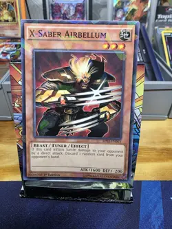 YUGIOH TCG X-SABER AIRBELLUM BP03-EN063 SHATTERFOIL 1ST EDITION - Image 1