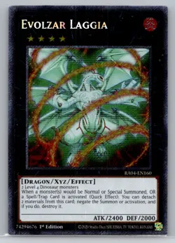 Evolzar Laggia RA04-EN160 Quarter Century Rare 1st Edition Yugioh - Image 1