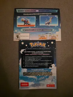 2x Shiny Koraidon & Miraidon Pokemon Scarlet Violet Code Card - Gamestop - Image 1