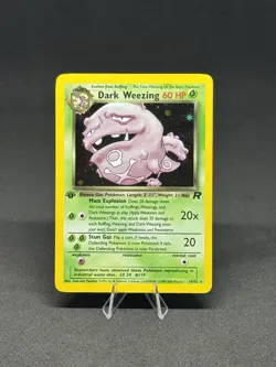 Pokemon TCG Card 1st Edition Team Rocket Dark Weezing 14/82 Holo Rare - Image 1