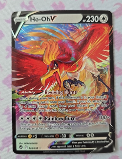 Pokemon Card TCG Ho-Oh V 140/195 Silver Tempest Full Art Holo - Image 1