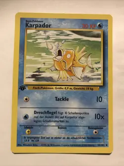 German Magikarp Karpador Base 1st Edition Pokemon 35/102 Card - Image 1