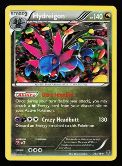 Hydreigon 74/119 Holo Rare XY Phantom Forces Pokemon Card - Image 1