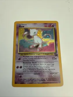 Pokemon Card Mew Holographic Black Star Promo #9 Card WOTC 1999-2000 - Image 1