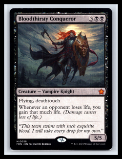 MTG Bloodthirsty Conqueror Foundations Regular TCG CCG Card LP Magic Game - Image 1