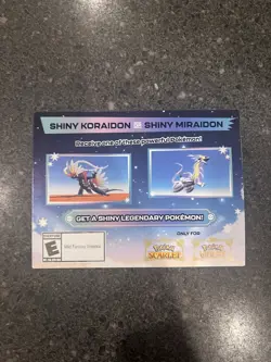Shiny Koraidon Or Miraidon Pokemon Scarlet Violet Code Card - Gamestop - Image 1