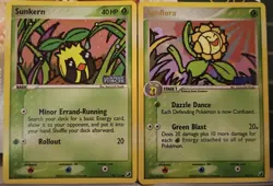 Pokemon Cards Ex Unseen Forces Sunkern & Sunflora Reverse Holo Stamped - Image 1