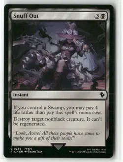 Snuff Out 285 NM MTG FINAL FANTASY Commander Magic - Image 1