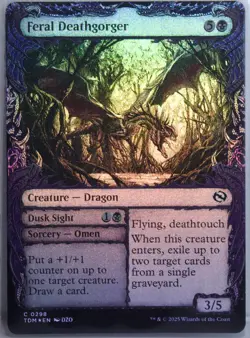 Feral Deathgorger [New, Near Mint] Showcase *Foil* {Tarkir: Dragonstorm} - Image 1