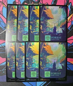 8x Forest (0291) x8 NM Foil Borderless MTG Lost Caverns Of Ixalan Unplayed Magic - Image 1