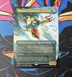 Thrasios, Triton Hero NM Borderless MTG Lost Caverns Of Ixalan Unplayed Magic - Image 1