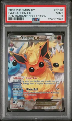 2016 POKEMON XY GENERATIONS RADIANT COLLECTION RC28 FULL ART/FLAREON EX - PSA 9 - Image 1